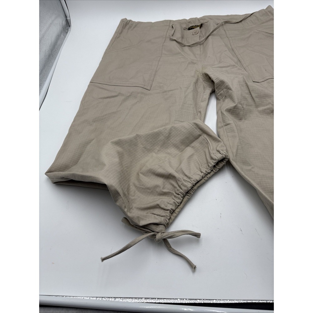 Georgiou Studio Canvas Pants Button Women's Zipper‎ Fly Pull Tie Tied Pant Ankle - Picture 5 of 16